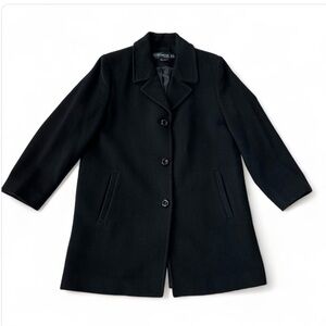 Women’s Wool Silk‎ Blend Minimalist Old Money Preppy Mid Length Over Coat 10P